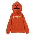 thumbnail image 4 of Halloween Yellow Oversized Sweatshirts for Women Women's Halloween Plush Hoodie Fall Winter Fashion 2024 Pumpkin Head Plush Holiday Sweatshirt Fuzzy Pullover Going Out Tops for Women, 4 of 6