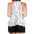 thumbnail image 4 of Jjayotai Women's Floral Halter Tank Top, Sleeveless Flowy Summer Going Out Shirts, Tie Neck Ruffle Hem Camisole Tops, Womens Blouse White^1 L, 4 of 6
