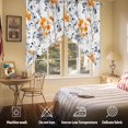 thumbnail image 5 of Vintage Orange Swag Curtain Valance for Windows, Gray Wildflowers Leaves Abstract Botanical Window Treatments Short Swag Topper for Kitchen Windows Bathroom Bedroom, 28"x36", 5 of 8