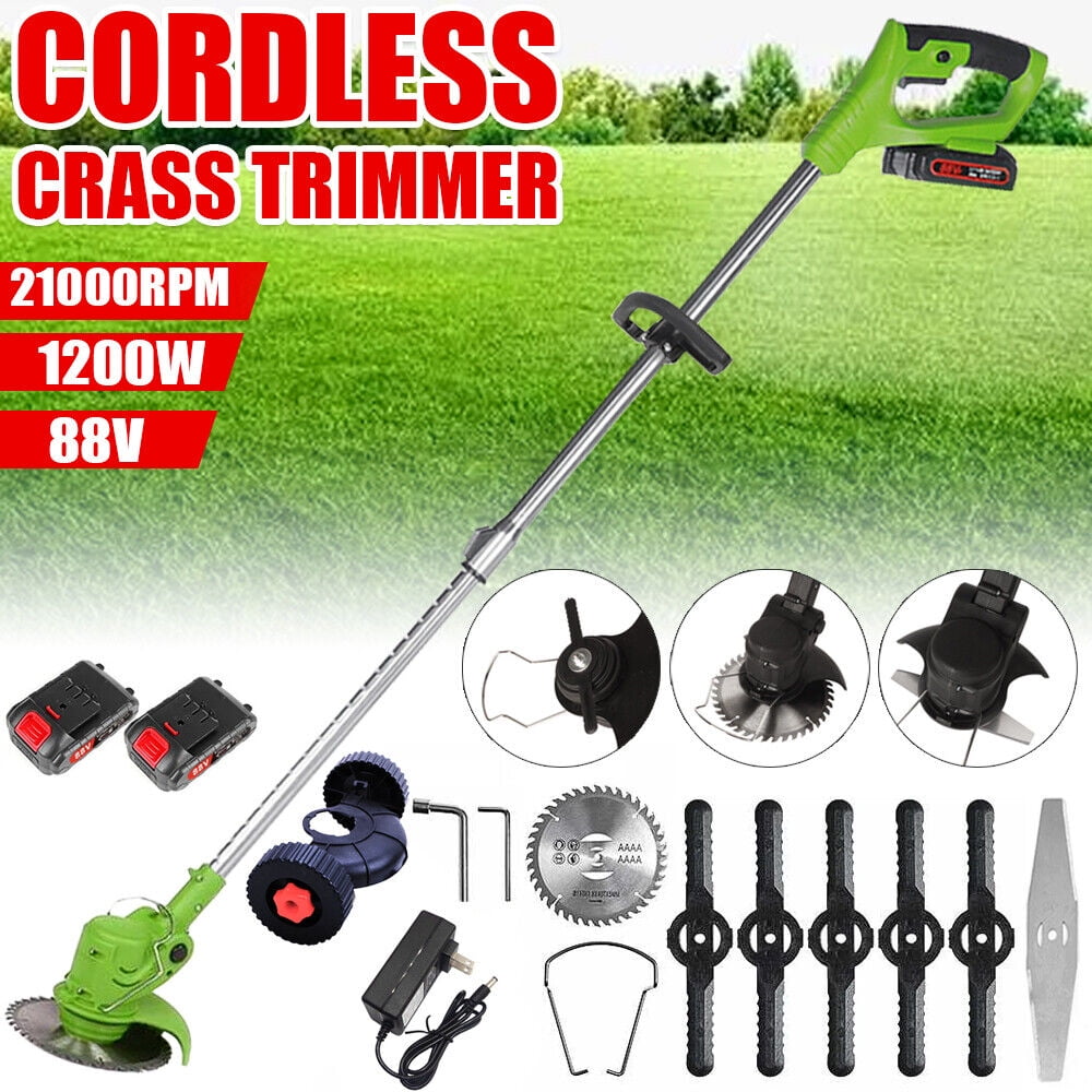 WANFIRE 88V 21000RPM Electric Weed Eater with 3 Types Blades, Cordless