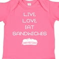 thumbnail image 4 of Inktastic Live Love Sandwiches Boys or Girls Baby Bodysuit, 4 of 5