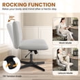 thumbnail image 5 of Yaheetech Fabric Swivel Desk Chair with No Arms and Extra Wide Seat, Light Gray, 5 of 7