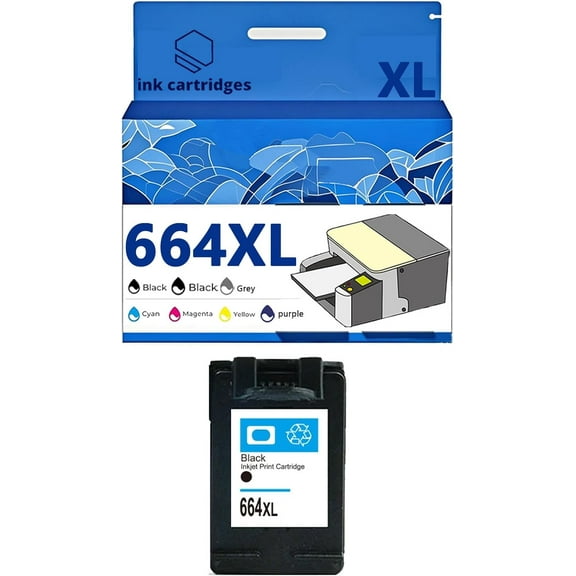 664 664XL Ink Cartridges Compatible for HP 5275 4676 4536 4535 3775 3635 2675 2135 1115 Inkjet Printers, Leak-Proof Design Crisp Printing