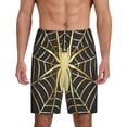 thumbnail image 1 of Fotbe Gold Spider On The Web Pantalones Cortos de Pijama para Hombre, Ropa de Dormir, Pantalones de Pijama Cortos para Hombre-4X-Large, 1 of 6