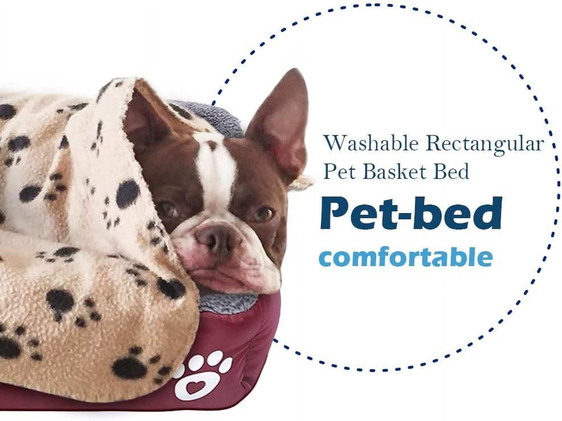 Rinder Dog Beds for Large Dogs, Rectangle Washable Dog Bed Comfortable and Breathable Pet Sofa Warming Orthopedic Dog Bed for Large Medium Dogs