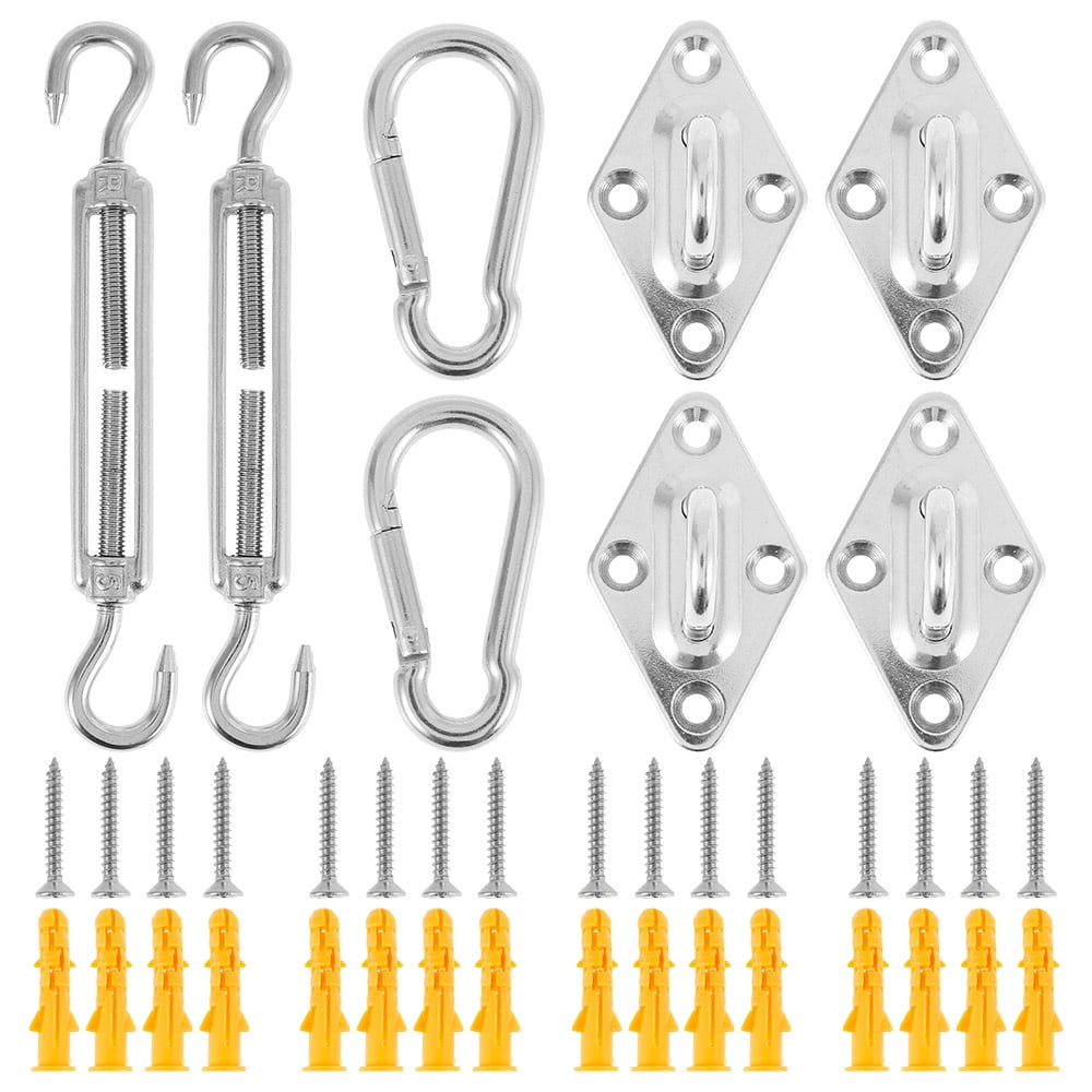 8X Stainless Steel Sun Fixing Fittings Sail Shade Kit Garden Awning Canopy Tools 