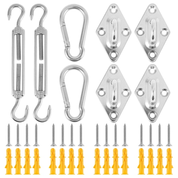 Fyeme Shade Sail Fixing Kit Hardware Accessories Durable Stainless Steel Easy To Install for Triangular Rectangular Shade Sail Terrace Lawn Garden