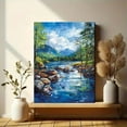 thumbnail image 6 of Serene Landscape River Rocks Canvas Painting， Suitable for Living Room， Bedroom， Office， Hallway， and Bathroom Decor., 6 of 8