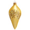 thumbnail image 2 of Glass Christmas Tree Ornaments - 67mm/2.63" [4 Pieces] Decorated Balls from Christmas by Krebs Seamless Hanging Holiday Decor (Gold Velvet 4" Drop with Leaves), 2 of 5