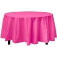 thumbnail image 3 of Party Dimension Tablecloth Plastic Disposable Hot Pink Round Tablecover for Weddings, Banquets, Parties 84'' X 84'' ( 2 Count ), 3 of 4