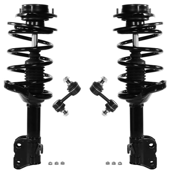 Detroit Axle - 4pc Front Struts Sway Bars for 2010 2011 2012 Subaru Legacy, 2 Struts with Coil Springs 2 Sway Bar End Links Suspension Replacement