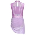 thumbnail image 3 of iixpin Kids Girls Rhinestone Applique Sleeveless Figure Ice Skating Dress Modern Lyrical Ballet Dance Outfits Lavender 8, 3 of 7