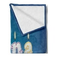 thumbnail image 2 of Anna Soft Flannel Fleece Throw Blanket, Birthday Candles with Little Stars in Shape of Letters Newborn Girls Name, Cozy Plush for Indoor and Outdoor Use, 60" x 80", Blue and Multicolor, by Ambesonne, 2 of 5