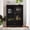 Black, variant on iooHug Simple modern style double-layer glass door and drawer buffet cabinet, wooden storage side cabinet - suitable for living room, dining room or entrance of corridor（White）