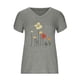 thumbnail image 4 of ICHUANYI Clearance Fashion Women's Summer V-Neck Short Sleeve Print Casual T-shirt Blouse(Gray, L) ICHUANYI WER2023081510085, 4 of 5