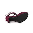 thumbnail image 5 of BLISSFUL STEP Women's Sandals Stiletto Heels Platform Heels Lace up Sandals Burgundy 10, 5 of 8