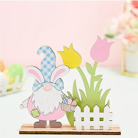 Easter Decorations Wood Printing Layout Decor Featuring Festive Easter Design for Home and Party Atmosphere Setup Reusable Holiday Ornament for Seasonal Display Blahzhy | Multicolour