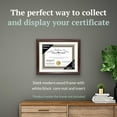 thumbnail image 3 of 14" x 17" Rockefeller Mahogany with Gold Rim Diploma Frame, Displays 14" x 17" Certificate or 16" x 20" Document without Mat, College Degree Frame with Glass, White Mat, 3 of 12