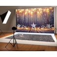 thumbnail image 1 of EREHome Polyester Fabric 7x5ft Wood Christmas Photo Backdrop Glitter Star Snowflake Background for Parties, 1 of 2