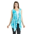 thumbnail image 3 of Made by Johnny Women's Lightweight Sleeveless Tie Dye Open Front Drape Cardigan M AQUA, 3 of 6