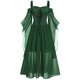 thumbnail image 1 of Ropa de vampiro de Halloween para Mujer, vestido con hombros descubiertos, conjunto de accesorios de disfraz de bruja para Halloween, Carnaval, 1 of 4
