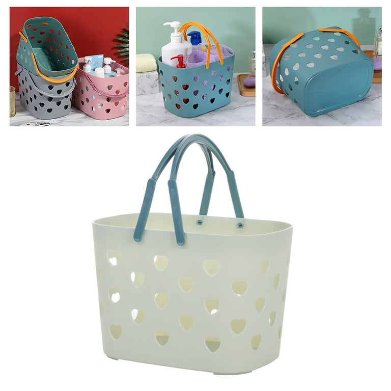 Portable Plastic Shower Caddy Baskets, Standing Storage Organizer Bins,  Shower Caddy Tote Bag with Handles, Hollow Cleaning Caddy with Holes for