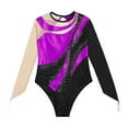 thumbnail image 6 of Aiihoo Kids Girls Shiny Rhinestones Gymnastics Leotard Long Sleeve Ballet Dance Bodysuit Skating Jumpsuit Dancewear Purple 12, 6 of 7