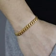 thumbnail image 2 of Men's Gold Plated Stainless Steel Curb Cuban Chain Link Bracelet 3/5/7/9/11 mm, 2 of 2