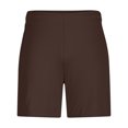 thumbnail image 4 of IYTR Mens Workout Shorts Elastic Waist Sports Fitness Training Breathable Holiday Mesh Beach Shorts Pockets Casual Classic Solid Color Short Pants Brown XL, 4 of 5