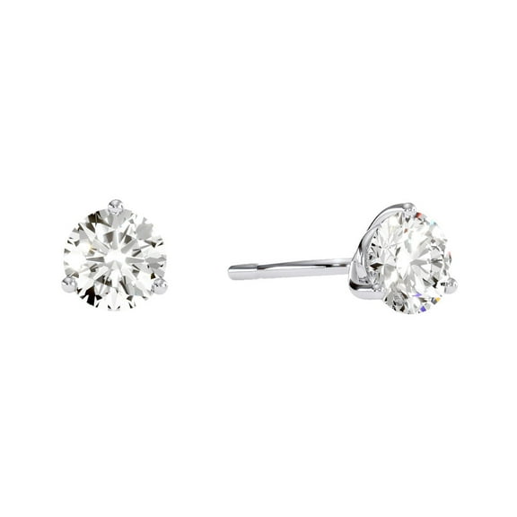 SuperJeweler 1 Carat Moissanite Martini Stud Earrings in 14K White Gold for Women
