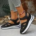 thumbnail image 5 of EliteGoogv Womens Closed Toe Sandals Wedge Heel Hollow Out Sandals For Women Adjustable Strap Slip On Outdoor Walking Shoes Summer Beach Shoes Black US :6.5, 5 of 9