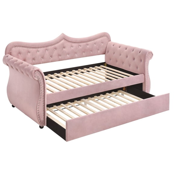 Plethoria Home Upholstered Twin Daybed with Trundle