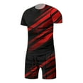 thumbnail image 2 of Vedolay Short Set Men Short Sets 2 Piece Hawaii With Pockets Summer Casual 2023 Short Pants And T-Shirt,Red M, 2 of 3