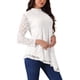 thumbnail image 4 of INSPIRAR CHIC Blusas de Encaje para Mujeres de Manga Larga Cuello Mock Dobladillo Asimétrico Casual Elegante Tallas XL Blanca, 4 of 5