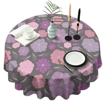 Pioneer Flower Floral Print Pattern Round Tablecloth 60"x60",Wrinkle Wipeable Table Cloth for Kitchen Dining Room Picnic Patio Party