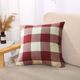 thumbnail image 2 of Moocorvic Christmas Red and White Check Plaid Throw Pillow Covers, for Sofa Couch Bedroom Farmhouse Decorative 18X18, 2 of 7