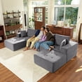 thumbnail image 4 of LazySunsets Modular Sectional Boneless Couch, Chenille Tufted Sectional Couches for Living Room, No Assembly U Shape Cloud Sofa with Throw Pillows & Storage Side Pocket (Gray), 4 of 8