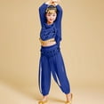 thumbnail image 4 of TYGHBN Girls Dance Set Long Sleeve Top and Pants Performance Outfit with Mesh and Sequins for Stage Show Spring Summer Come Home to Supper Teen Girl Fashion Baby Girl Receiving Blanket and Headband, 4 of 6
