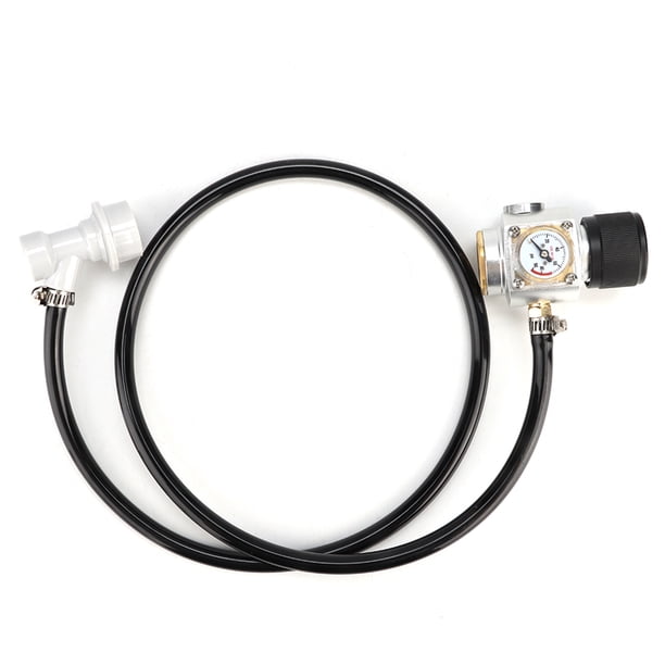 Mini regulador de gas CO2 de 0-90 PSI, conjunto de línea de gas de 5/16 pulg., manómetro, kit de accesorios con bloqueo de bola