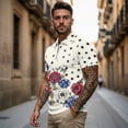 thumbnail image 3 of Jeiento Couples Matching Golf Shirts Relaxed Fit Outdoor Running Sweatshirts Couples Athletic Outfits Matching Sets Gym Workout Jogging Exercise, Patriotic Star Flowers Print, Men's S, 3 of 6