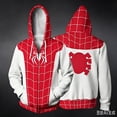 thumbnail image 2 of Spider Hero Zip Hoodie, Spider Web Printed Long Sleeve Pocket Outerwear Apparel for Men Women Cosplay Party, 2 of 8
