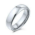 thumbnail image 1 of Plain Simple Dome Couples Titanium Wedding Band Rings for Men for Women Polished Silver Tone Comfort Fit 6MM, 1 of 6