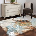 thumbnail image 3 of 4'x6' Area Rugs, Sea Turtle Coastal Indoor Outdoor Area Rug for Living Room Bedroom, Nautical Starfish Botanical Ocean Washable Bathroom Rugs Kitchen Floor Carpet Mats Home Decor Aesthetic, 3 of 8