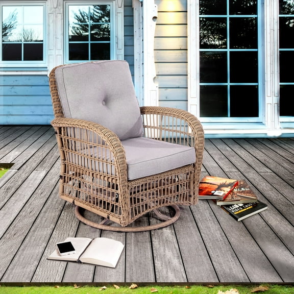 Outdoor Swivel Glider Chair With Cushion