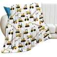 thumbnail image 2 of Construction Blanket Gift for Boys Girls Cartoon Trucks Throw Blanket Super Soft Flannel Cozy Cute Crane Vehicle Blanket Warm Lightweight Fleece Blankets for Kids Car Lover for Sofa Couch Bed 60"x50", 2 of 6