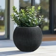 thumbnail image 6 of LuxenHome 14.5" Dia Round Planter Large Indoor Outdoor Plant Pot Modern Striped Plastic Planter Pot, 6 of 9