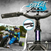 Madd Gear Drift Trike - Strong Steel Frame Tricycle - Adjustable Seat Black Green Machine for 5 Yrs + Neochrome
