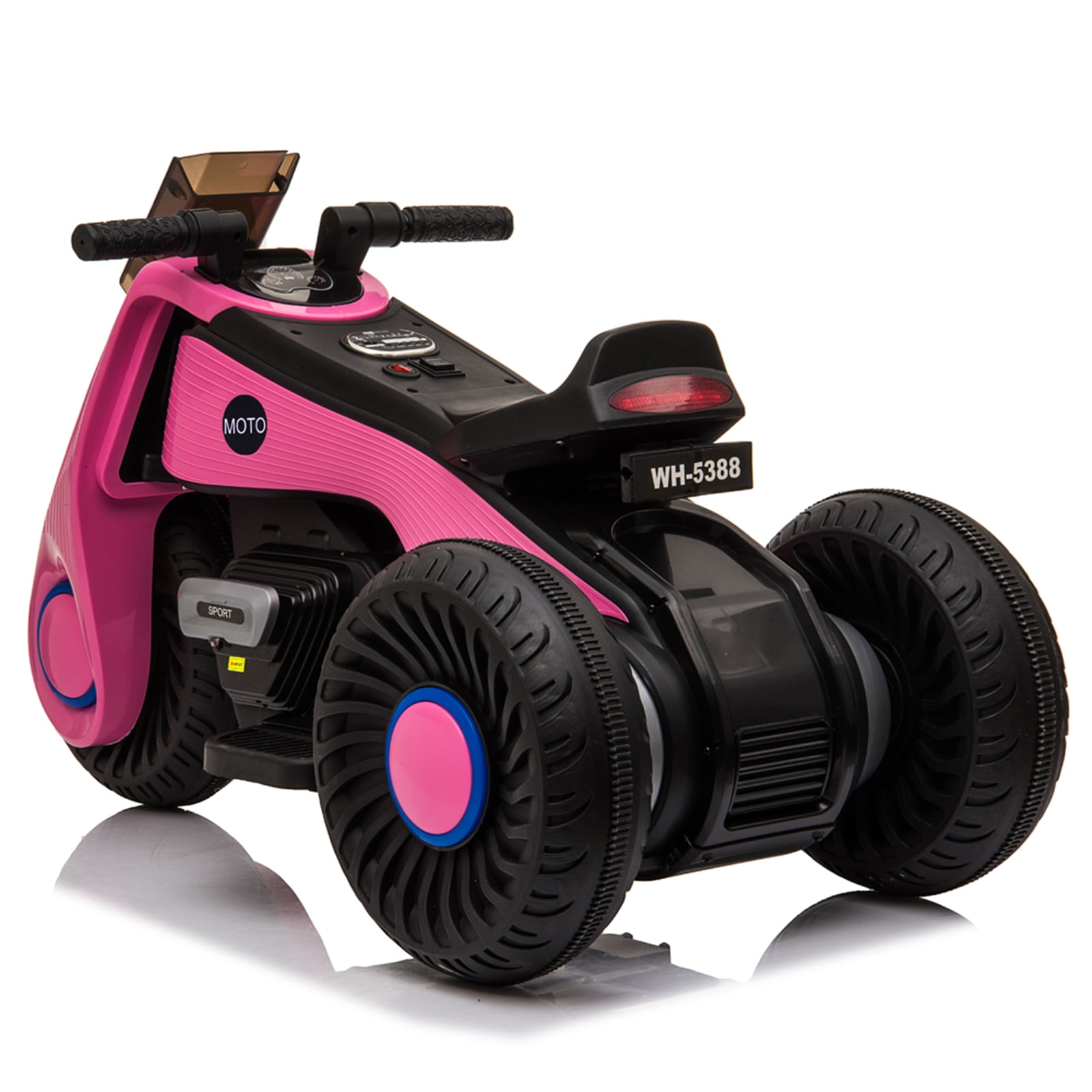 Electric Motorcycle Kids Ride On 6V Battery Powered Double Drive 3 Wheel Bicycle 