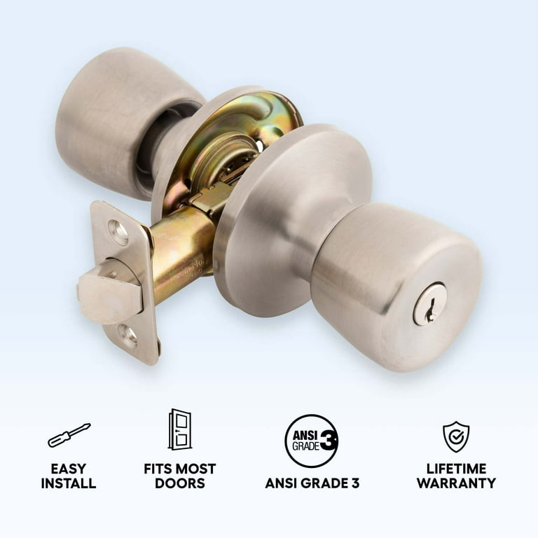 Stainless Steel Finish Keyed Entry Door Knob Set Stainless Steel Finish Keyed Entry Door Knob Set