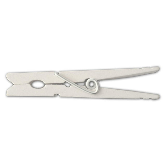 Pinzas para ropa LWR CRAFTS de madera, tamaño grande, 8,4 cm, 30 unidades, color blanco